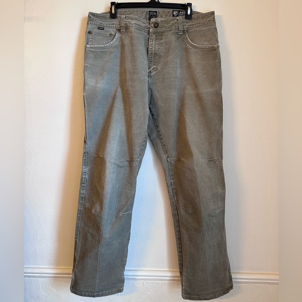 KUHL Pants Mens Gray Rydr Carpenter Double Knee Patina Dye 38x34